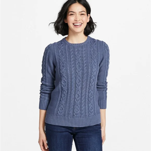 Bean Sweaters Llbean Womens Double L Cable Crewneck